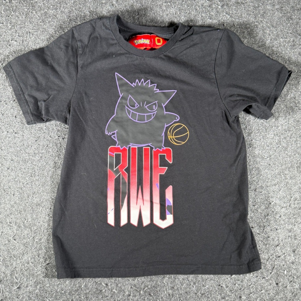 Pokemon Gengar RWE Basketball Graphic T-Shirt Youth Large Black Short Sleeve